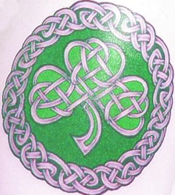 celtic cross shamrock tattoos. A custom drawn shade of Irish green Celtic