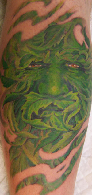 The drawing of the Greenman was done by Jade whom is a very new artist.