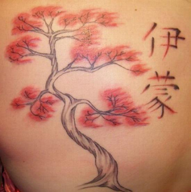Centered around nature, this delicate cherry blossom tattoo features two